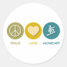 Snowboard do amor da paz adesivos