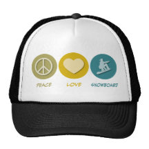 Snowboard do amor da paz bone