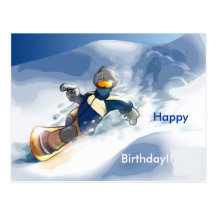 Snowboard-Happy, Birthday!! Postal