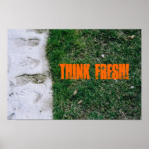 Sobre o verde, pense fresco! posteres