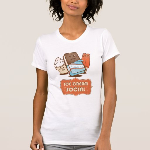 Social retro do sorvete camisetas