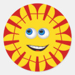 SOL FELIZ DA CARA ADESIVOS EM FORMATO REDONDOS
