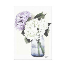 Sonho do Hydrangea Impressão De Canvas Envolvida
