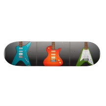 Sonho dos amantes da guitarra elétrica skateboard