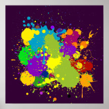 Splats manchado de tinta colorido posters