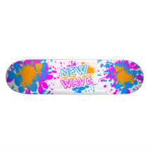 Splatter de néon da nova onda do vintage do tigre  skate
