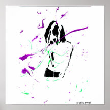 splatter roxo e verde, estúdio: inchamento impressão