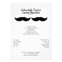 Sr. e Sr. Bigode Casamento Convites Personalizados