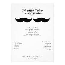 Sr. e Sr. Bigode Casamento Convites Personalizados