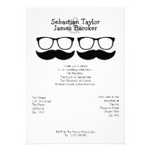 Sr. e Sr. Bigode e vidros que Wedding Convites Personalizado
