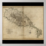 St Christopher (St. Kitts), mapa das caraíbas Posters