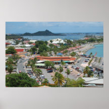 St. Maarten - impressão do poster da baía de Marig