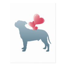Staffordshire bull terrier cartoes postais