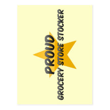Stocker orgulhoso da mercearia cartoes postais