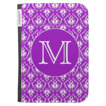 Sua letra. Teste padrão roxo e branco do damasco