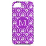 Sua letra. Teste padrão roxo e branco do damasco Capas iPhone 5
