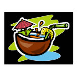 Suco de fruta tropical do coco 2 cartões postais