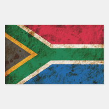 Sul áspero - bandeira africana adesivo em formato retângular