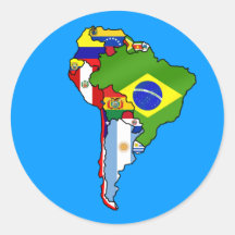 Sul - bandeiras americanas do mapa de Ámérica do S Adesivo