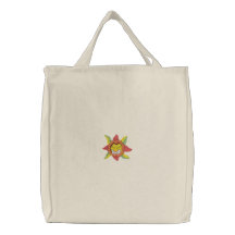 Sun brilhante retro bolsas bordadas