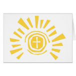 Sun de brilho com a cruz cortada cartões