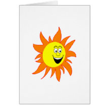 Sun de sorriso quente cartões
