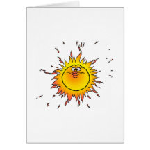 Sun de sorriso quente cartões