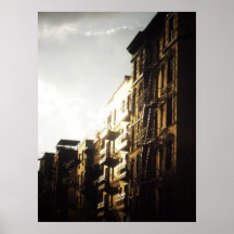 Sun em construções, mais baixa zona leste, NYC, to Impressão