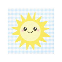 Sun feliz bonito impressão de canvas esticada
