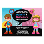 Super-herói e convite de aniversário super da meni