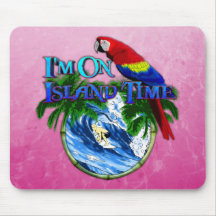 Surfar cor-de-rosa do tempo da ilha mouse pad