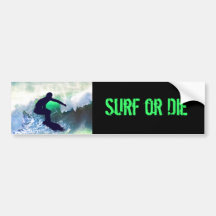 Surfista na onda grande adesivo