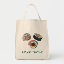 Sushi do amor bolsas de lona