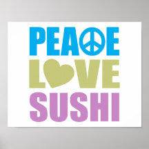 Sushi do amor da paz pôsteres