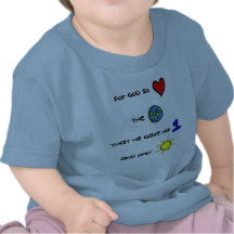 T cristão do bebê - para o deus amou assim o mundo camiseta