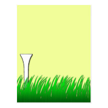 T de golfe na grama cartoes postais