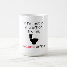 T engraçado do escritório do toalete segundo caneca