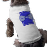 T-shirt azul do cão de Bowtie Roupa Pet
