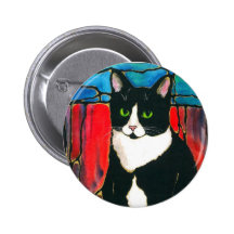 T-shirt da arte do design do vitral do gato do smo boton