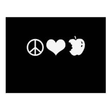 T-shirt do amor da paz cartao postal