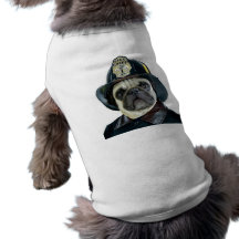 T-shirt do Pug do bombeiro Camiseta Para Cães
