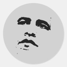 T-shirt do retrato de Obama Adesivo Em Formato Redondo