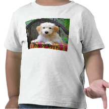 T-shirt dourado da criança do amor de filhote de c