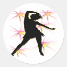 T-shirt e presentes da diva da dança adesivos em formato redondos