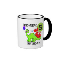 T-shirt e presentes do aniversário do dinossauro 5 caneca