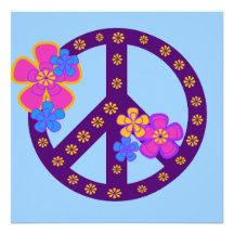 T-shirt e presentes do símbolo de paz das flores convites personalizados