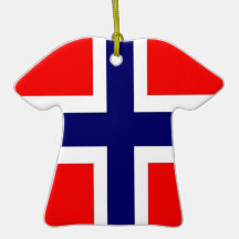 T-shirt norueguês da bandeira enfeites para arvores de natal