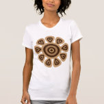 T-shirt retro marrom Funky da flor