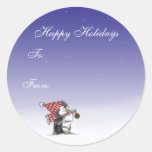 Tag bonitos do presente do Natal de Penquin Adesivos