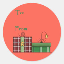 Tag do presente do Natal Adesivos Redondos